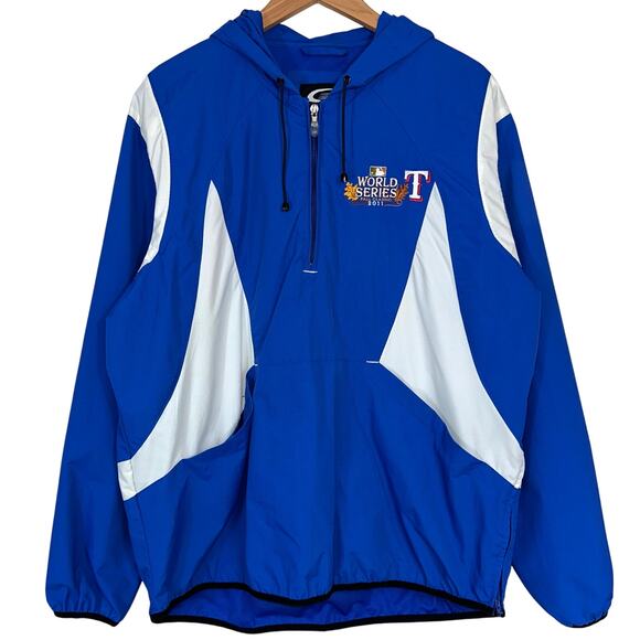 Texas Rangers World Series Fall Classic 2011 G-III Sports Windbreaker Pullover L - Picture 1 of 12